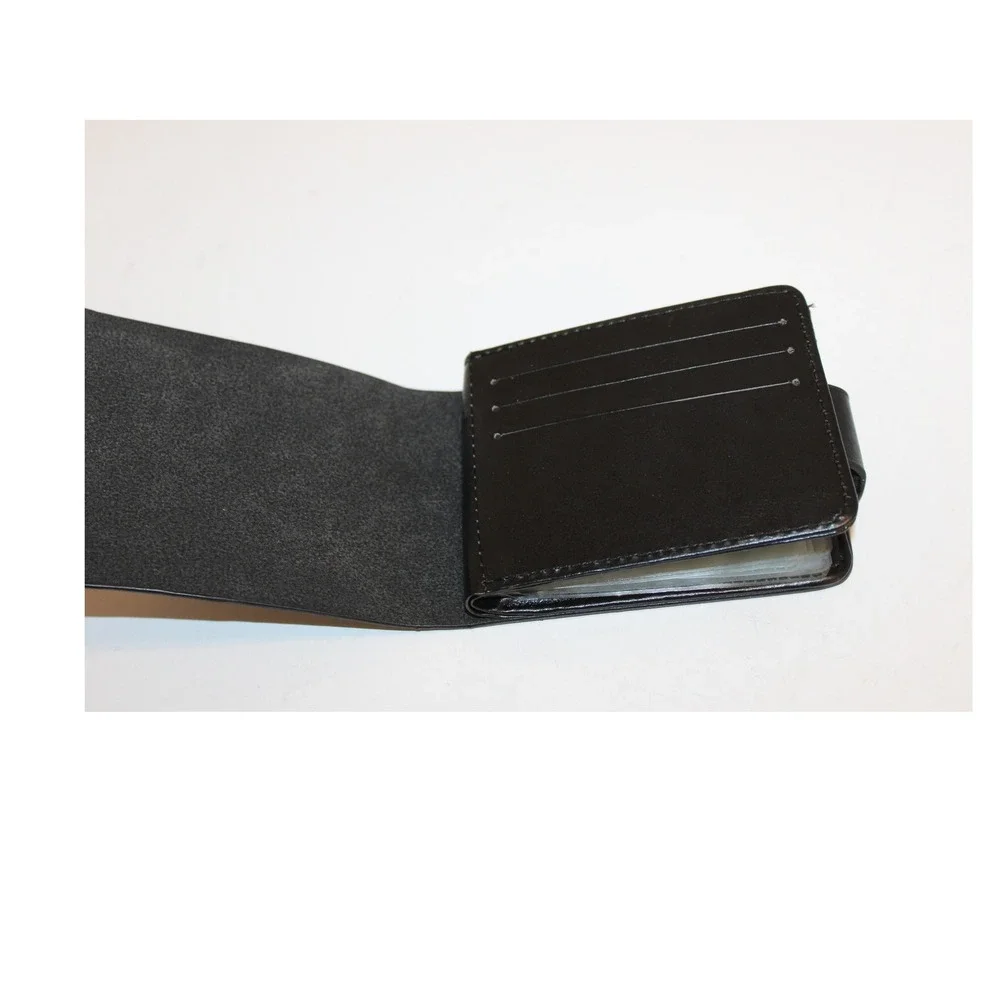 New BVEI'S Men's Black Faux Leather Rex Embossed Bi-Fold Wallet Snap Button NIB‎